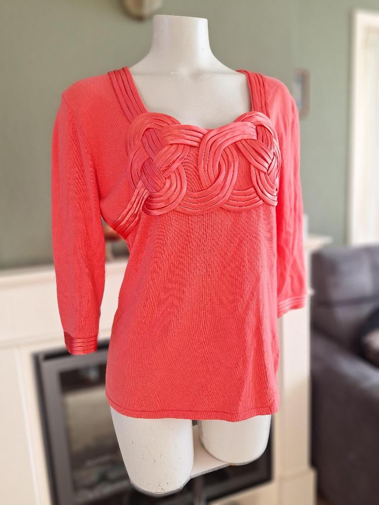 Leo Guy koraal roze rode Leo Guy trui XXL, Kleding | Dames, Verzenden, Maat 46/48 (XL) of groter, Leo Guy, Zo goed als nieuw
