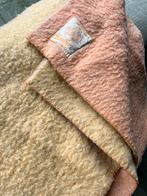 Stevige vintag wollen deken geel roze van Zaalberg, Ophalen of Verzenden, Gebruikt