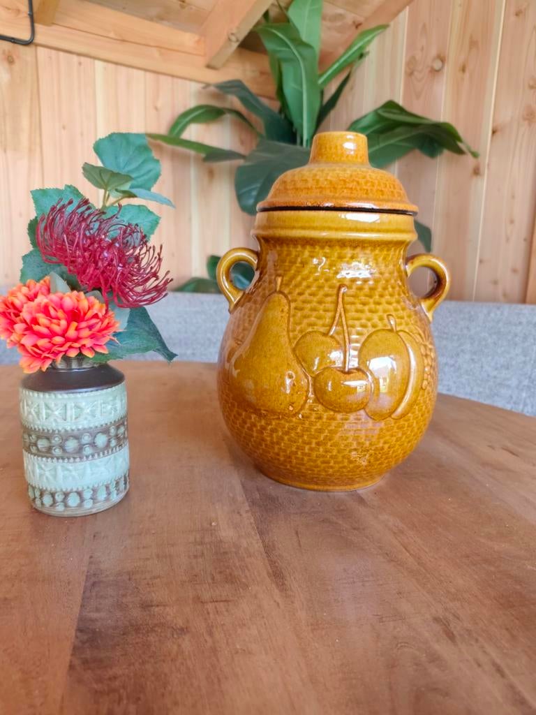 Retro Vintage Rumtopf Okergeel Scheurich-Keramik 821-32, Ophalen of Verzenden