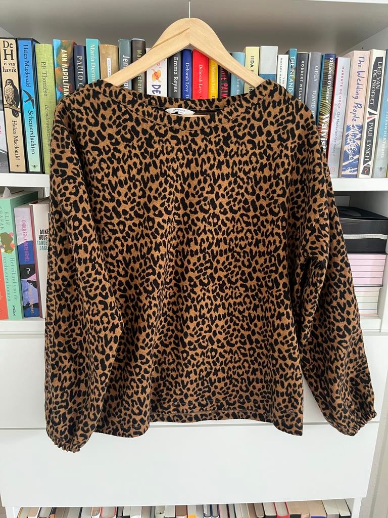 Sandwich trui met luipaardprint (m), Ophalen of Verzenden, Gedragen, Maat 38/40 (M), Bruin