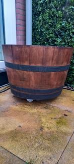 Wijnvat plantenbak, Gebruikt, Minder dan 60 cm, Rond, Ophalen of Verzenden
