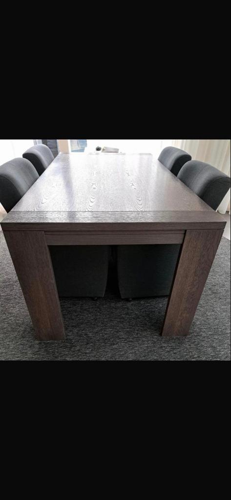 Set van 4 moderne eetkamerstoelen - Grijs stof, Ophalen, Gebruikt, Vier, Stof