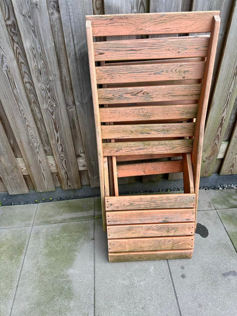 Houten tuinstoel inklapbaar, Ophalen of Verzenden, Gebruikt, Hout, Inklapbaar