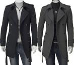 Stoffen heren jas 004 lange sjeike zwarte grijze nette wind, Verzenden, Nieuw, Overige maten, Overige kleuren