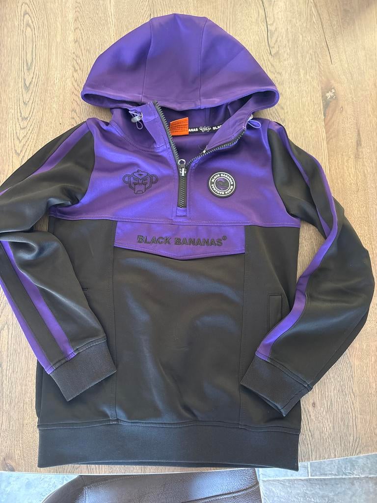 Black Bananas JR. Hoodie - Zwart/Paars - Maat 152, Kinderen en Baby's, Ophalen of Verzenden, Zo goed als nieuw, Jongen, Trui of Vest