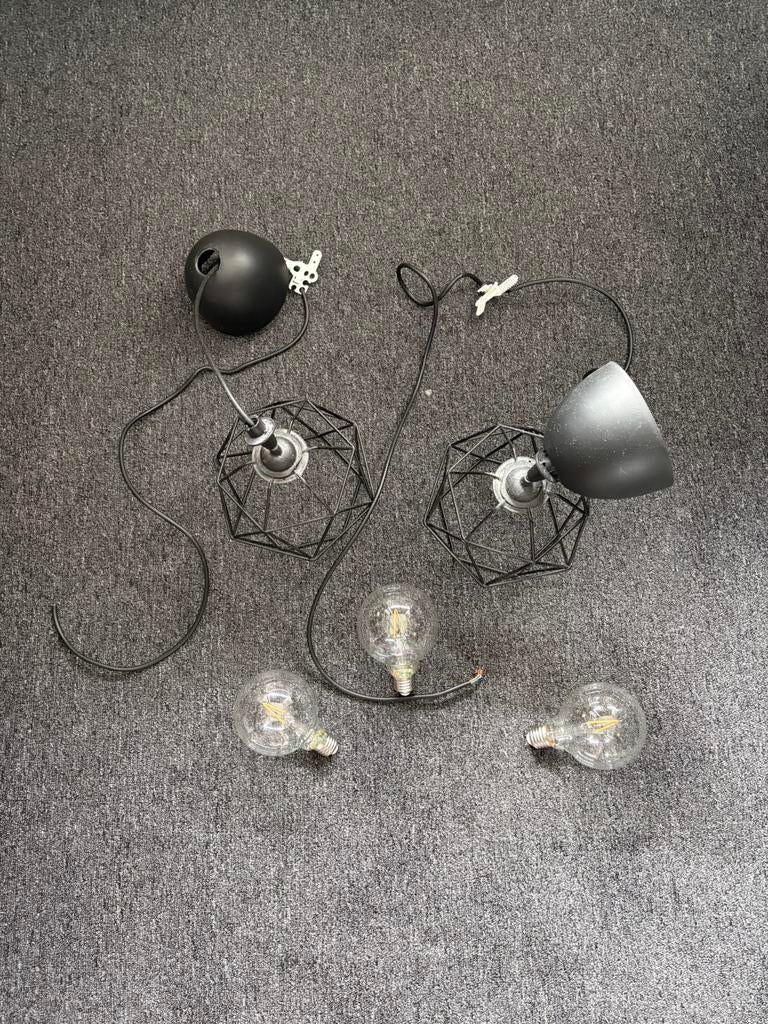 2 Ikea hanglamp + 3 Ikea pitten, Ophalen, Zo goed als nieuw, Minder dan 50 cm