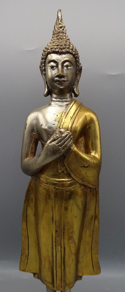 Brons verguld Bicolor Boeddha beeld 36,5 cm hoog, Huis en Inrichting, Woonaccessoires | Boeddhabeelden, Zo goed als nieuw, Ophalen of Verzenden