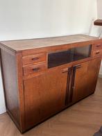 Vintage Haagse School Kast met Vitrine, Ophalen, Gebruikt, Vintage, Minder dan 100 cm