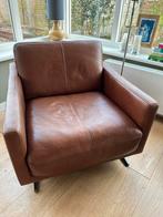 Cognac leren fauteuil van Movani, Ophalen, Gebruikt, 75 tot 100 cm, Modern