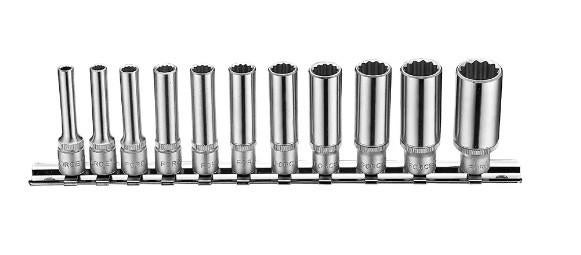 Doppenset inch 11 delig lang Forch [21110D-5], Doe-het-zelf en Verbouw, Gereedschap | Handgereedschap, Ophalen of Verzenden, Nieuw