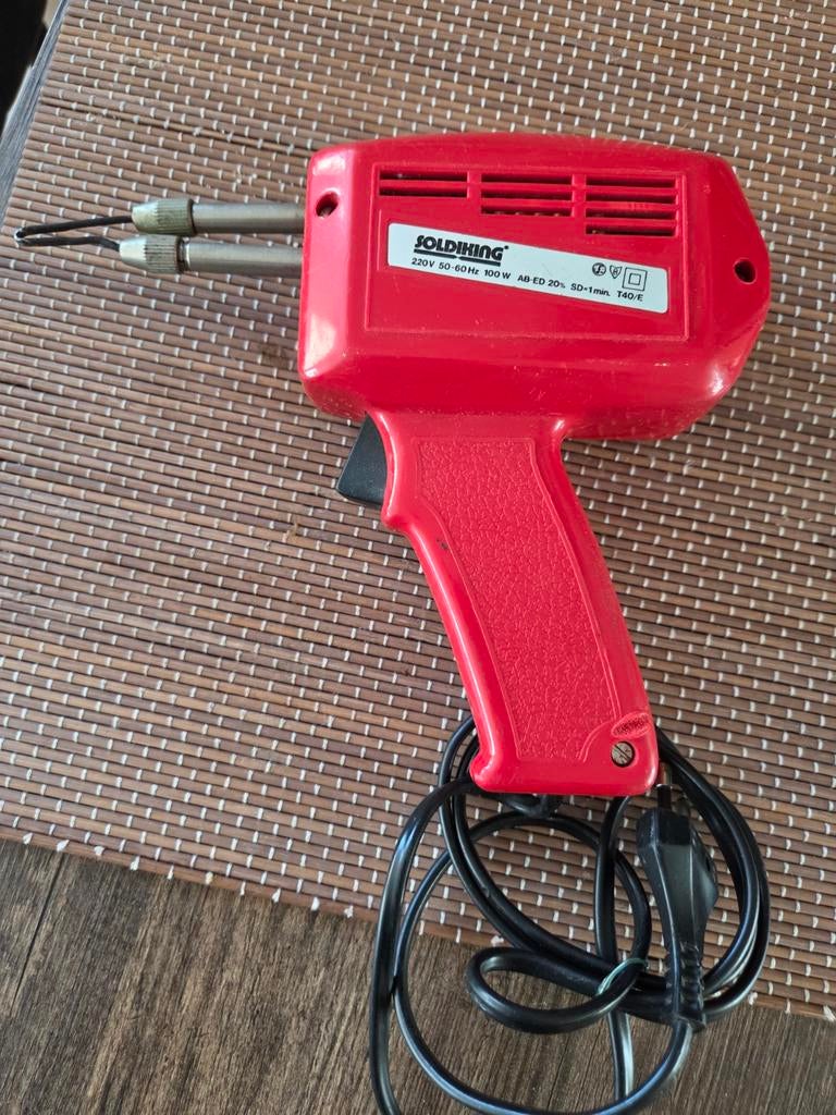 Soldeerbout 100W - Vintage Rood Soldeerpistool, Ophalen of Verzenden, Gebruikt