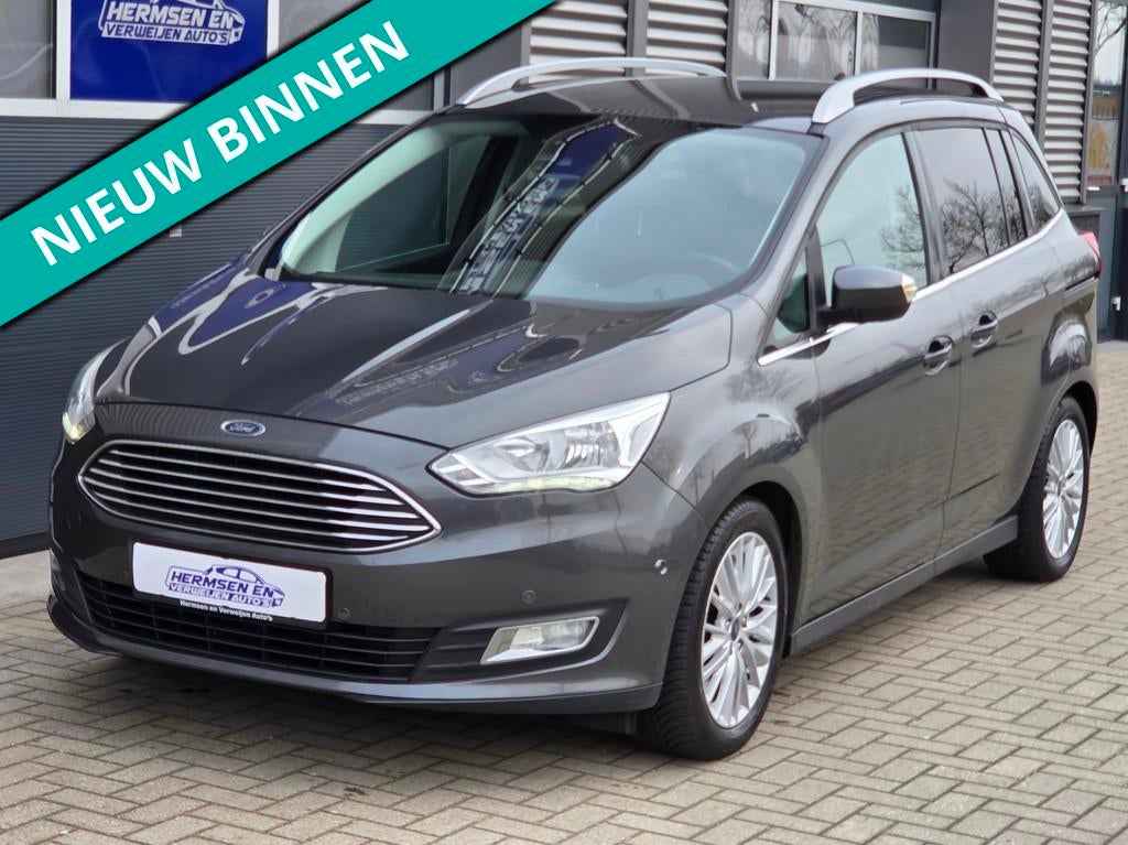 Ford Grand C-Max 1.0 EcoBoost 125pk Titanium 7 persoons, Auto's, Ford, Voorwielaandrijving, USB, 125 pk, Gebruikt