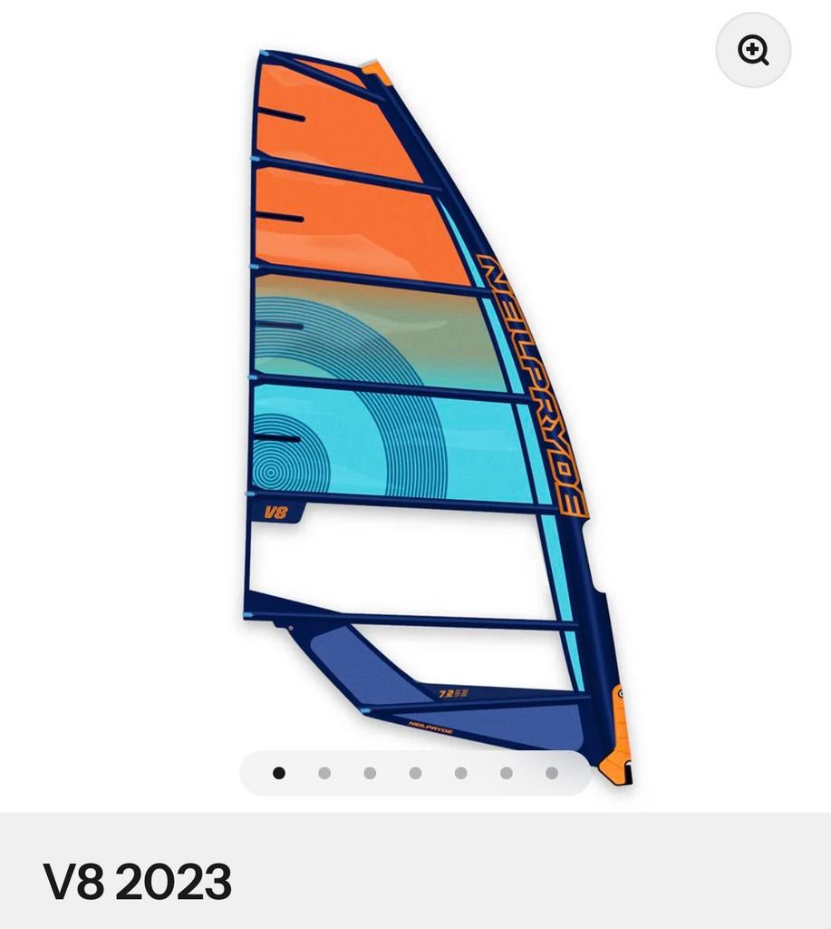 Gezocht! Neilpryde 2023 v8 5.7, Watersport en Boten, Ophalen of Verzenden, Zo goed als nieuw, Zeil, 7 m² of meer