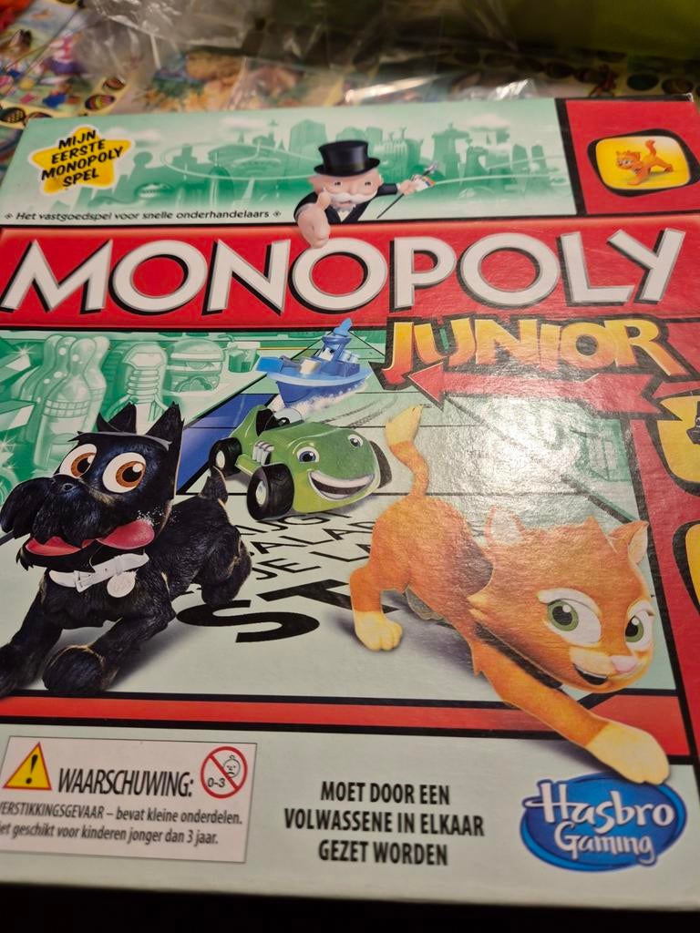 Monopoly Junior - Mijn Eerste Monopoly Spel, Drie of vier spelers, Ophalen, Zo goed als nieuw, Hasbro Gaming