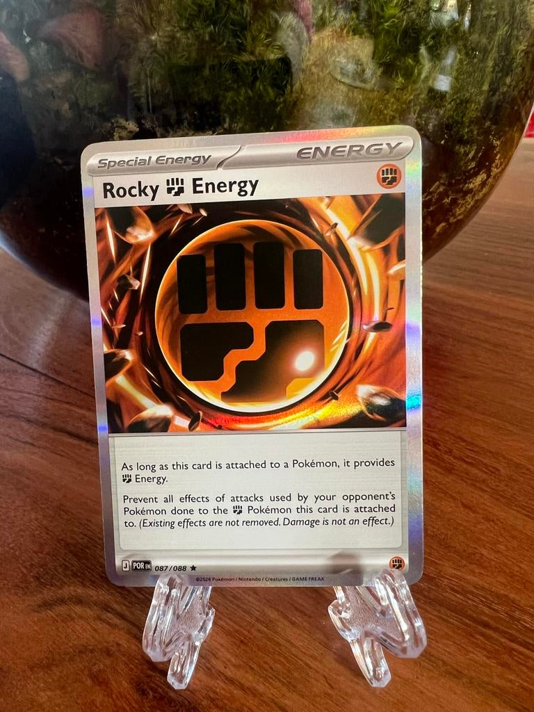 Pokémon Rocky Energy kaart 087/088 - Near Mint, Ophalen of Verzenden, Zo goed als nieuw, Losse kaart, Foil