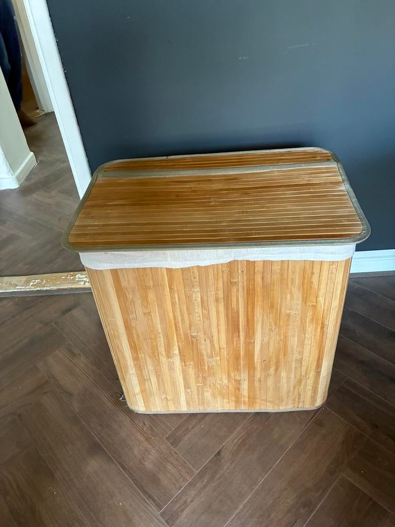 Bamboe wasmand 3 vakken, Ophalen, Zo goed als nieuw