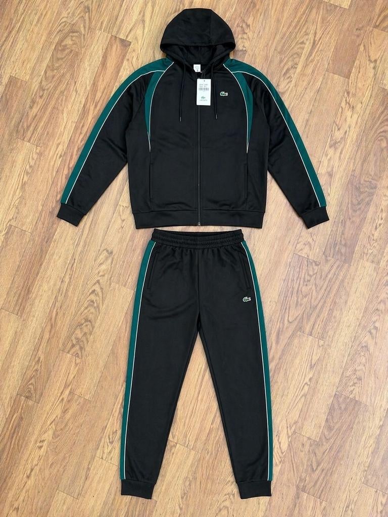 Lacoste Trainingspak Heren - Zwart met Groene Details, Maat 48/50 (M), Zwart, Nieuw, Ophalen of Verzenden