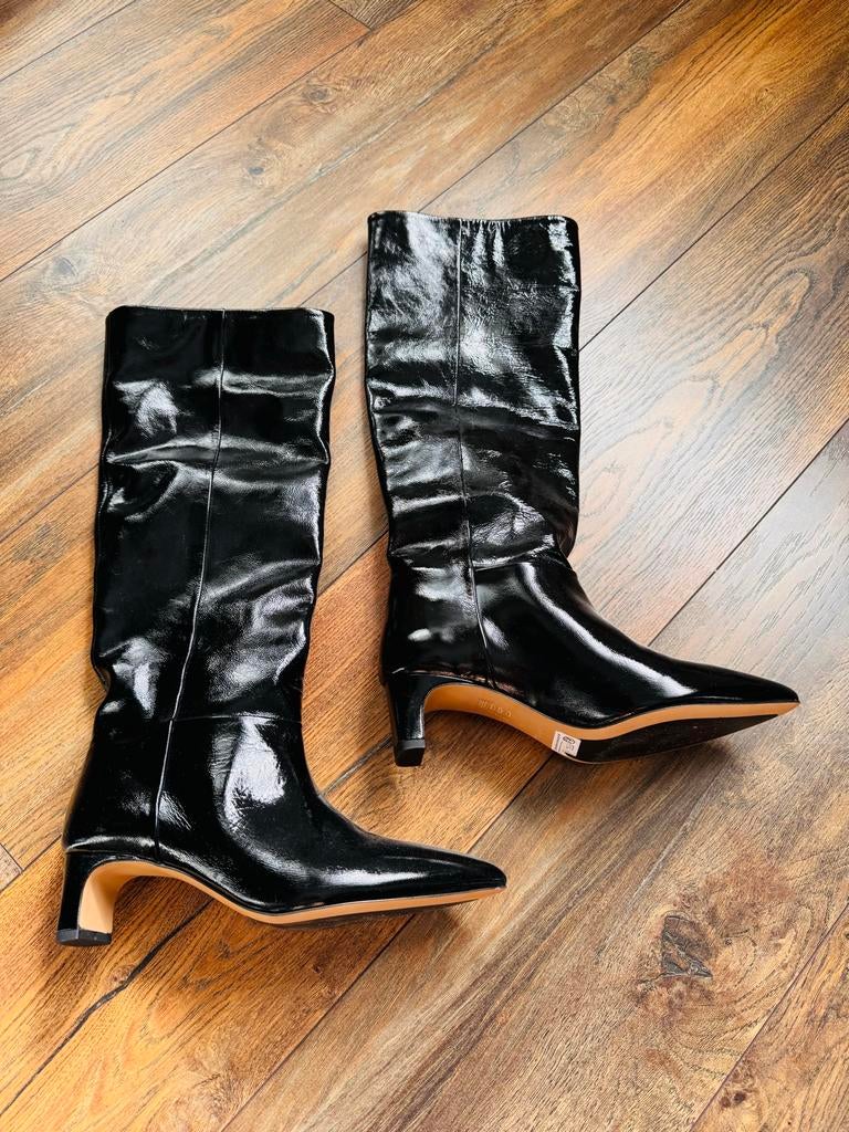 Lak leren nieuwe laarzen 36, Ophalen of Verzenden, Nieuw, Zwart, Hoge laarzen