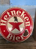 Emaille reclamebord Heineken Heinekens bier pils reclame, Ophalen, Gebruikt, Reclamebord