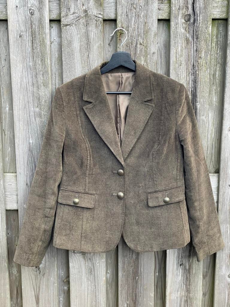 Bruine dames blazer vintage jaren 80, Bruin, Ophalen of Verzenden, Jasje, Maat 36 (S)
