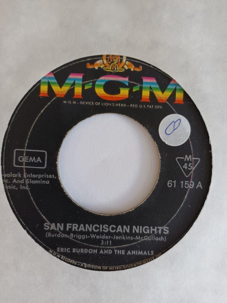 Eric Burdon & The Animals - San Franciscan Nights, Cd's en Dvd's, 7 inch, Single, Ophalen of Verzenden, Zo goed als nieuw