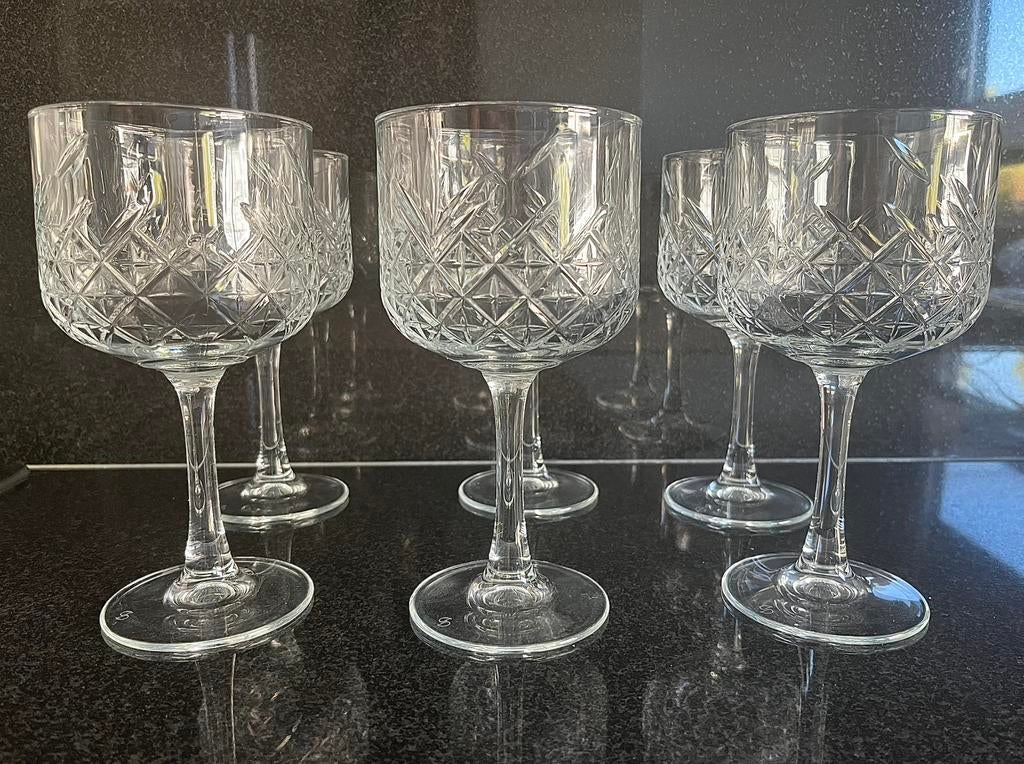 6 glazen pasabahcet timeless 10cm breed, 20cm hoog, Ophalen of Verzenden, Zo goed als nieuw, Overige typen