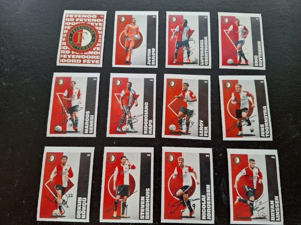 Complete set stickers Feyenoord 2020-21, Verzamelen, Sportartikelen en Voetbal, Ophalen of Verzenden, Nieuw, Feyenoord, Poster, Plaatje of Sticker