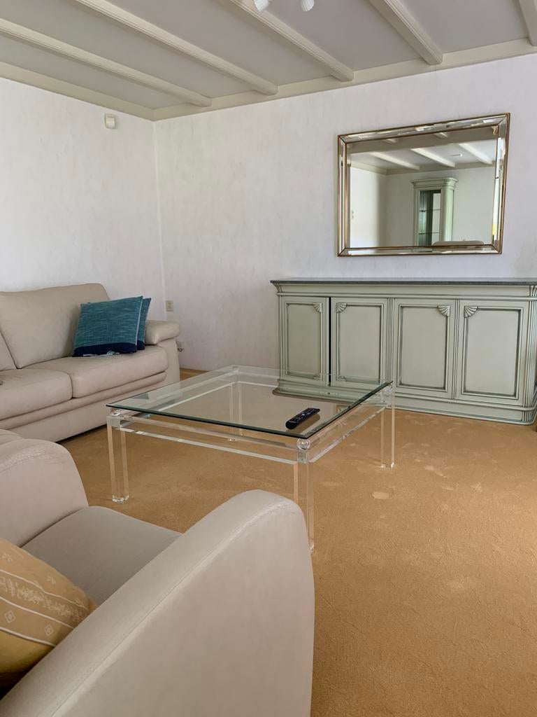 Zo goed als nieuwe glazen salontafel, Ophalen, 100 tot 150 cm, 50 tot 100 cm, Minder dan 50 cm