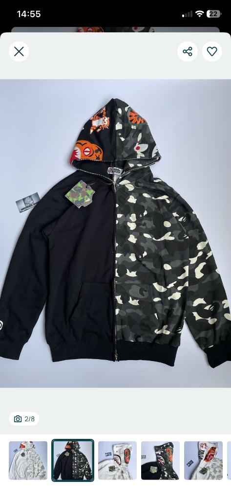 Bape hoodie, Maat 48/50 (M), Zwart, Nieuw, Ophalen of Verzenden