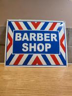 Gebold emaille bord Barber Shop, Ophalen of Verzenden, Zo goed als nieuw, Reclamebord