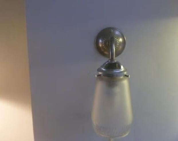 Art Deco wandlamp chroom nikkel glas muurlamp applique, Ophalen of Verzenden