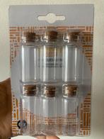 6x Mini Glazen Flesjes met Kurk - Xenos Hobby, Ophalen, Nieuw, Materiaal