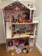 Kidkraft poppenhuis 65093 Amelia roze met lift en meubilair, Ophalen, Gebruikt, Poppenhuis