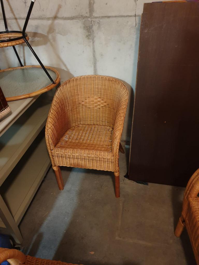 Rieten stoeltje, Tuin en Terras, Tuinstoelen, Ophalen, Zo goed als nieuw, Rotan