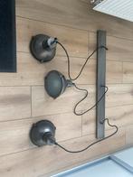 Industriële hanglamp met drie lampen, Huis en Inrichting, Ophalen, Gebruikt, Metaal, Minder dan 50 cm