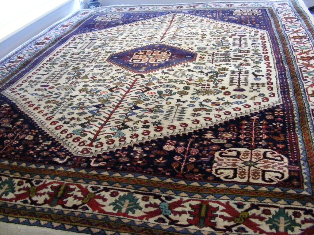Handgeknoopt Perzisch Tapijt Abadeh-iran Maat:2.85X3.60., Crème, Verzenden, 200 cm of meer, Zo goed als nieuw