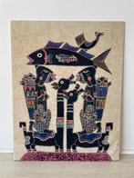 Batik doek gespannen op hout, Antiek en Kunst, Ophalen