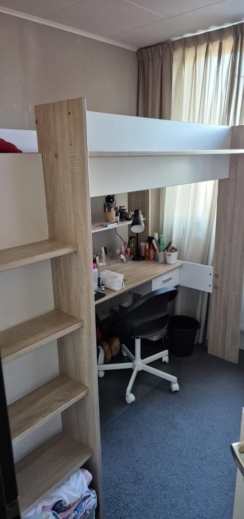 Hoogslaper met bureau en opbergruimte, Hoogslaper, Eenpersoons, 160 tot 180 cm, Ophalen of Verzenden