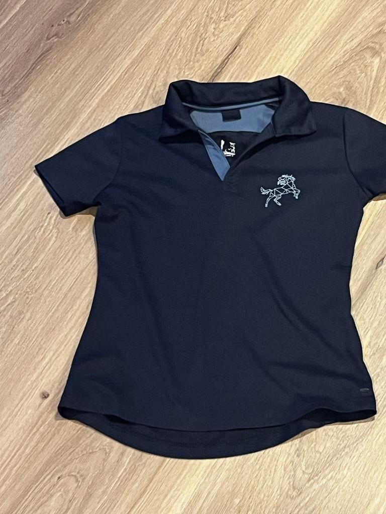 Donkerblauwe paardrijpolo, Dieren en Toebehoren, Paardrijkleding, Kinderen, Overige soorten, Ophalen of Verzenden, Zo goed als nieuw