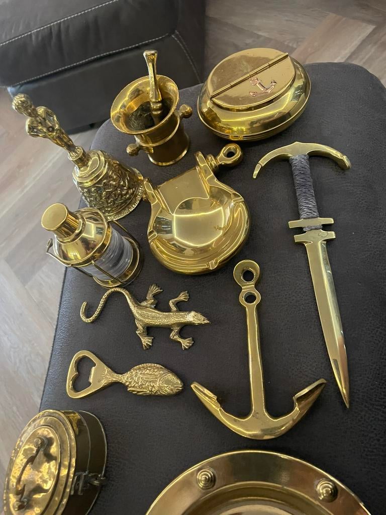 Koper beeldjes, scheeps koper spulletjes, Antiek en Kunst, Ophalen of Verzenden, Koper