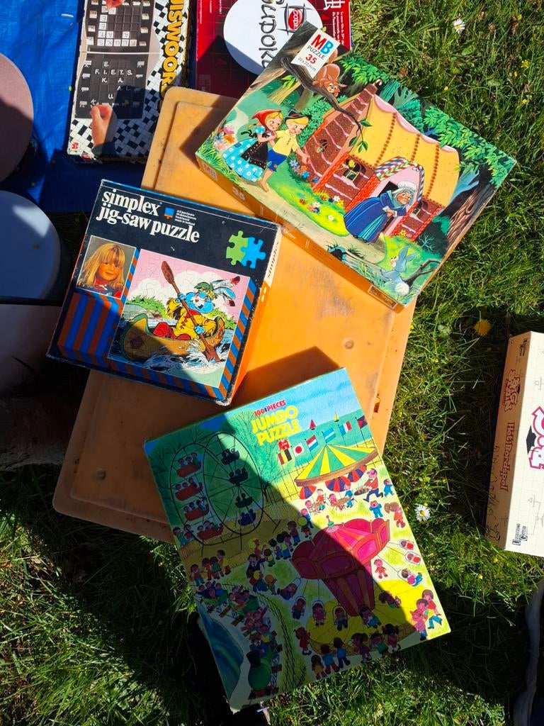 3 Vintage Legpuzzels: Simplex, MB en Jumbo, Ophalen of Verzenden, Minder dan 500 stukjes, Gebruikt, Legpuzzel