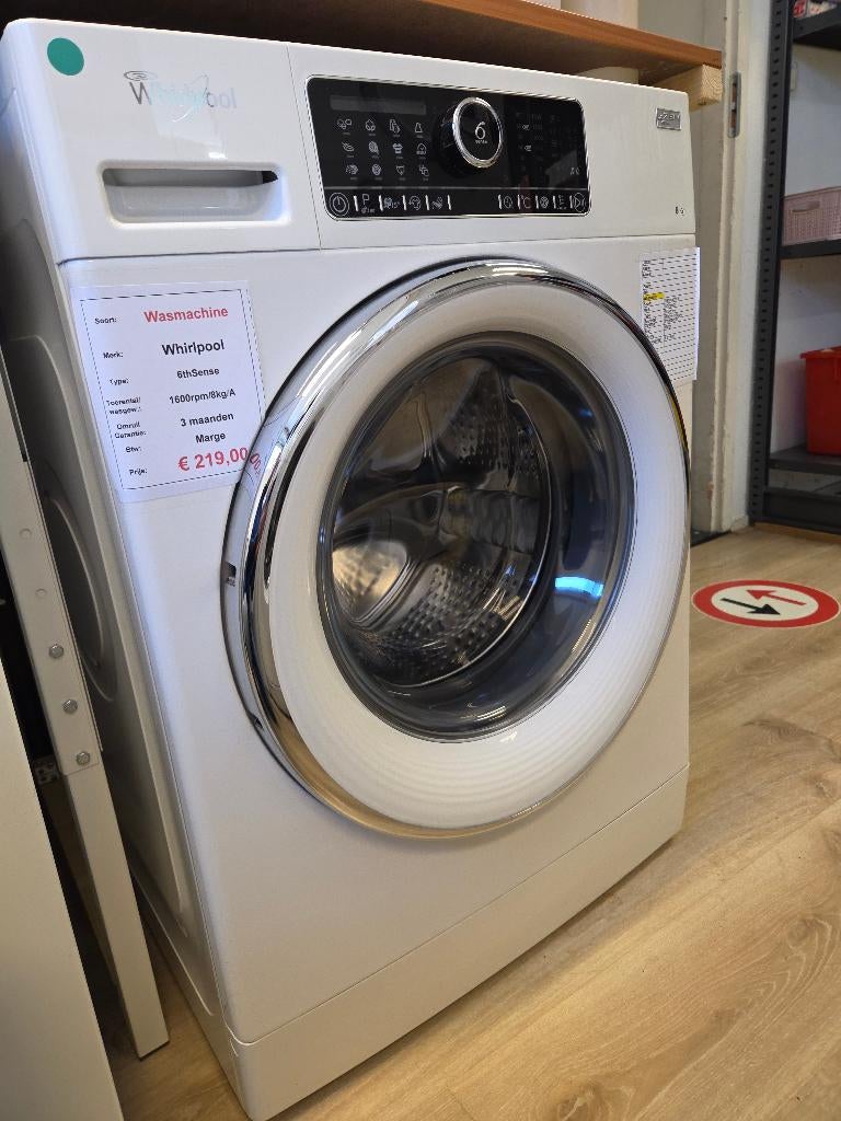 wasmachine - Whirlpool - 8kg, Witgoed en Apparatuur, Wasmachines, Refurbished, Voorlader, 8 tot 10 kg, 85 tot 90 cm, 1600 toeren of meer