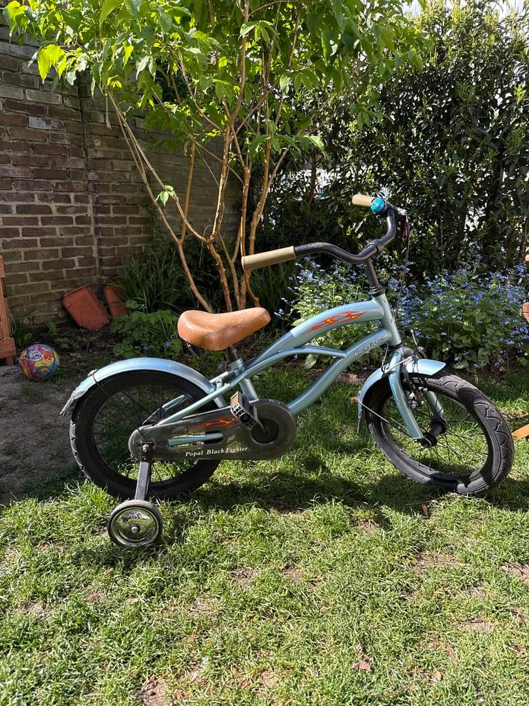 Kinderfiets Popal 16 inch met zijwieltjes, Ophalen, Gebruikt, 16 tot 20 inch, Zijwieltjes