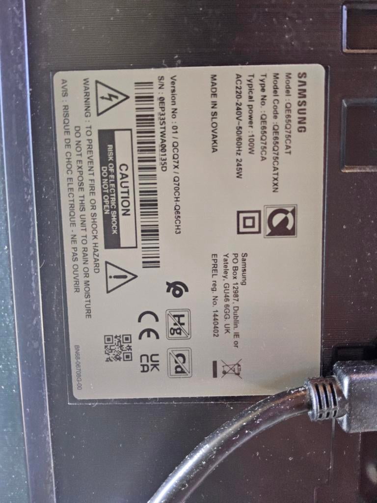 Samsung QE65Q75CAT 65 inch 4K Smart TV, QLED, 50 Hz, Ophalen of Verzenden, Zo goed als nieuw