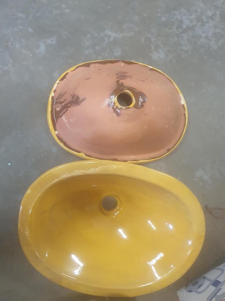 2 Nieuwe Gele Wastafels - Uniek Design, Ophalen, Nieuw, Wastafel
