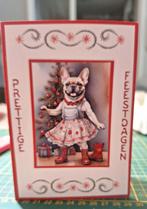 geborduurde kerstkaart hond, Ophalen of Verzenden, Nieuw, Kerst