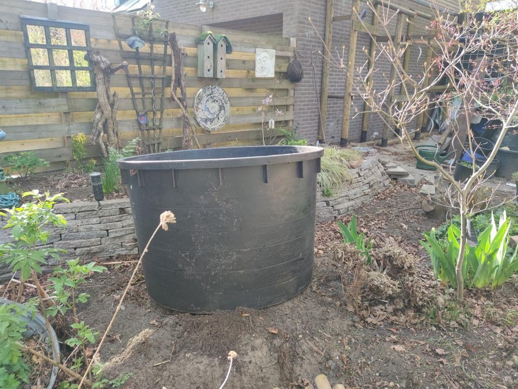 Grote zwarte vijver plantenbak kuip dompelbad, Tuin en Terras, Vijvers, Ophalen