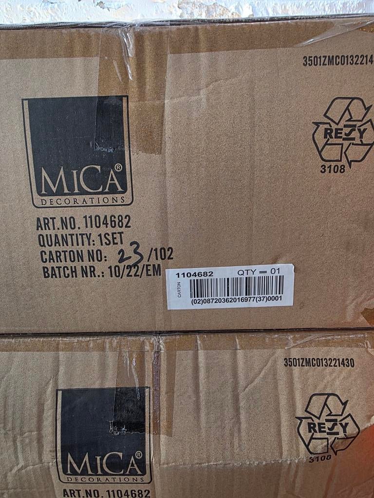 Mica bloempotten set van 3 nieuw in doos, Rond, Ophalen of Verzenden, 2583dm, Mica