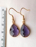 Paarse druppel oorhangertjes (F66447), Hangers, Paars, Nieuw, Ophalen of Verzenden