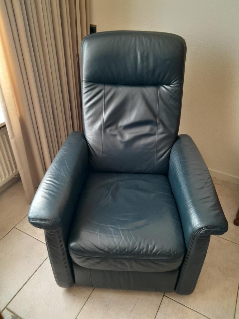 Te koop relaxfauteuil, Ophalen, Gebruikt, Leer